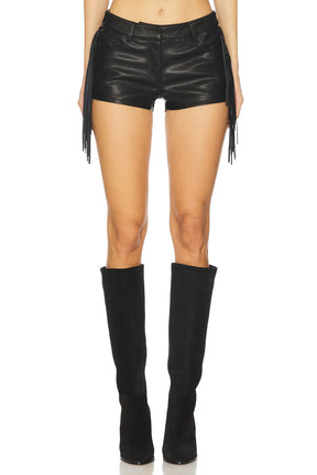 superdown Karina Fringe Short in Black
