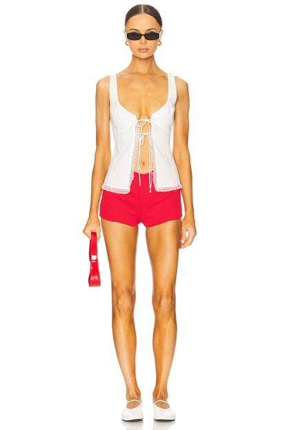 superdown Luisa Frill Short in Red