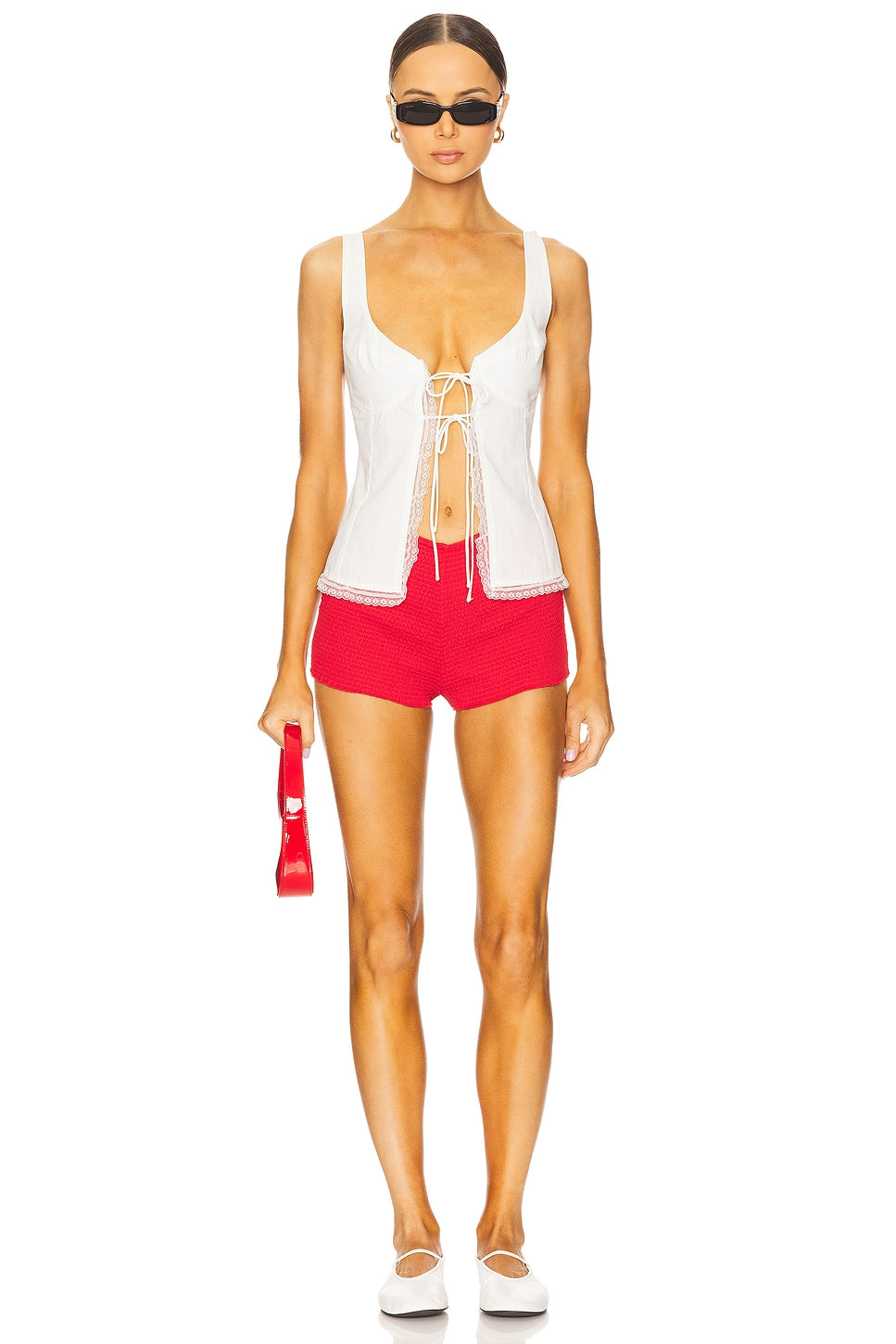 superdown Luisa Frill Short in Red