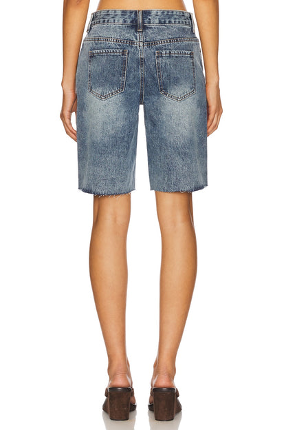 superdown Teresa Short in Mid Blue Wash