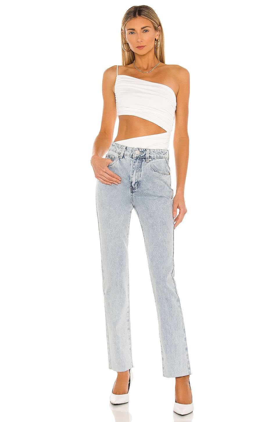 superdown Dylan Straight Denim Jean in Vintage Blue