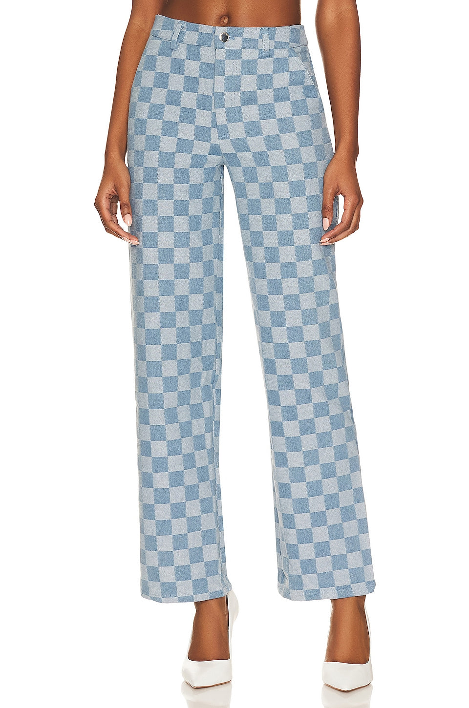superdown Jules Checkered Jean in Blue