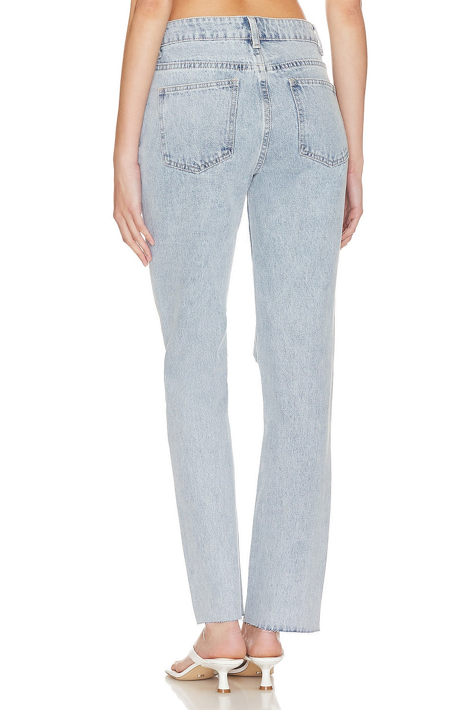 superdown Dylan Distressed Denim Jean in Light Blue Wash