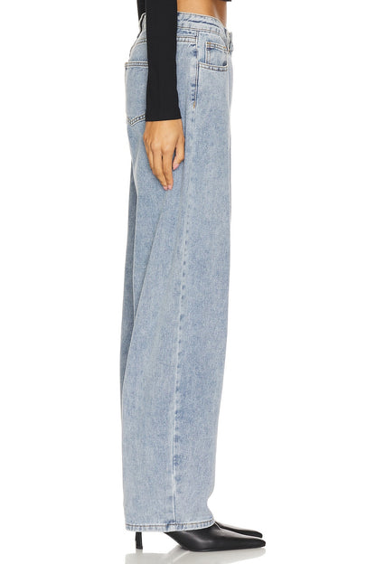 superdown Roxanna Horseshoe Jean in Light Blue Wash