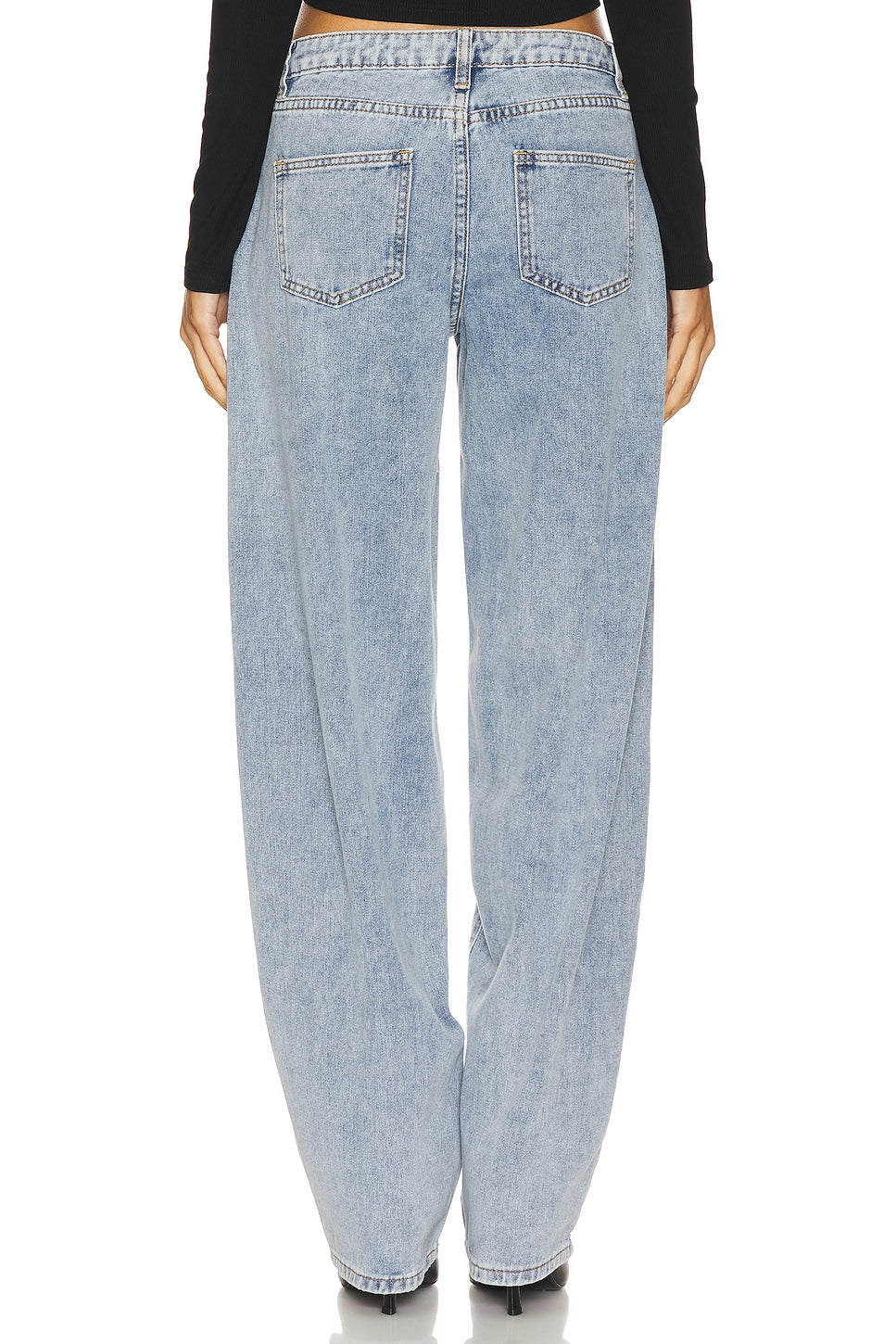 superdown Roxanna Horseshoe Jean in Light Blue Wash
