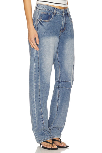superdown x Emma Rose Patsy Jean in Mid Blue Wash