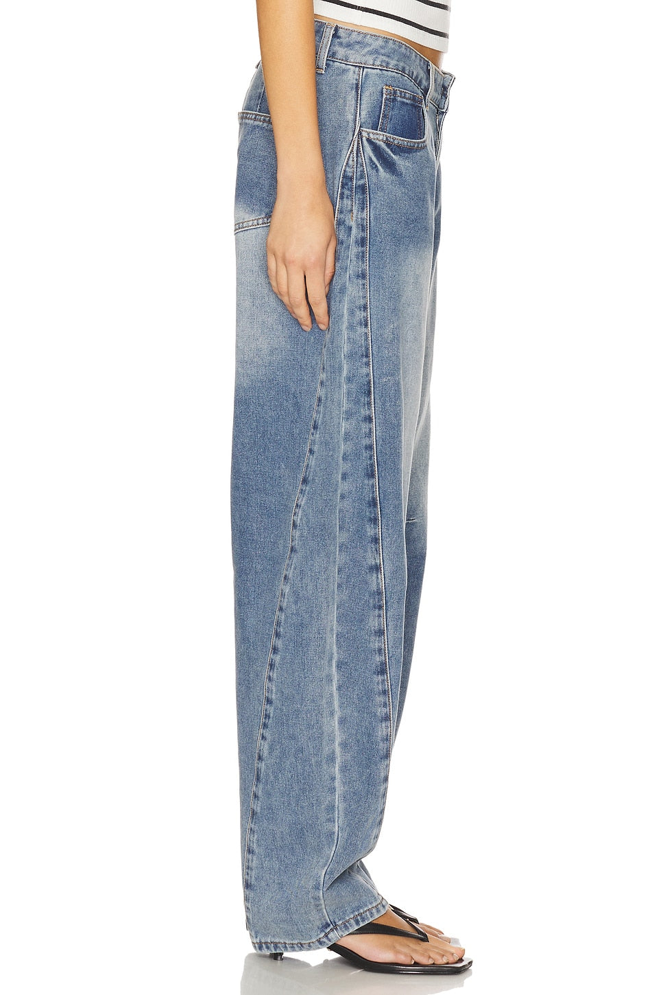 superdown x Emma Rose Patsy Jean in Mid Blue Wash