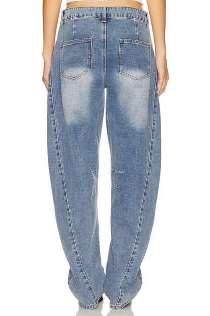 superdown x Emma Rose Patsy Jean in Mid Blue Wash