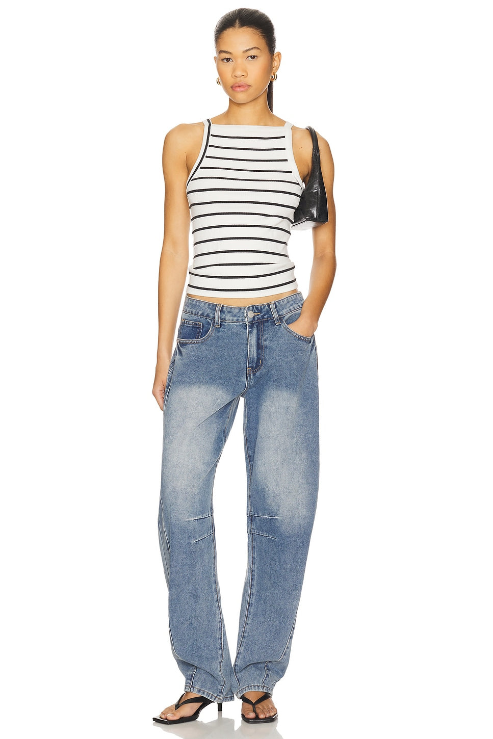 superdown x Emma Rose Patsy Jean in Mid Blue Wash