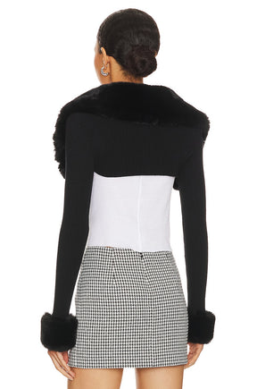 superdown Amy Faux Fur Bolero in Black