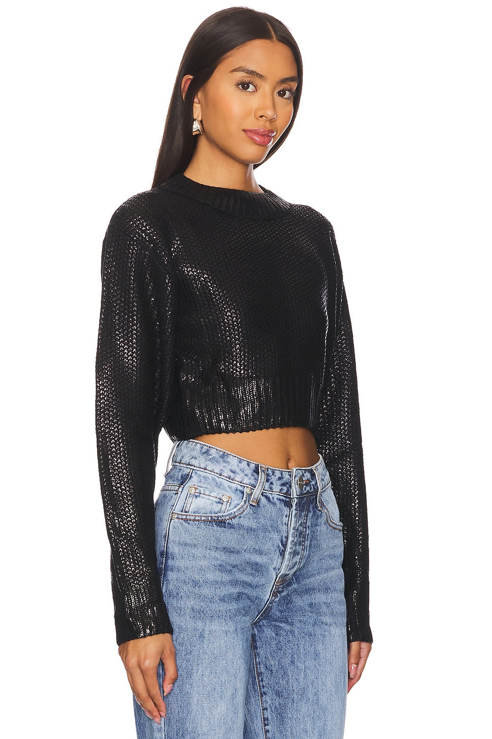 superdown Elaine Metallic Sweater in Black Metallic