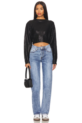 superdown Elaine Metallic Sweater in Black Metallic