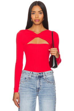 superdown Kenzie Knit Top in Cherry