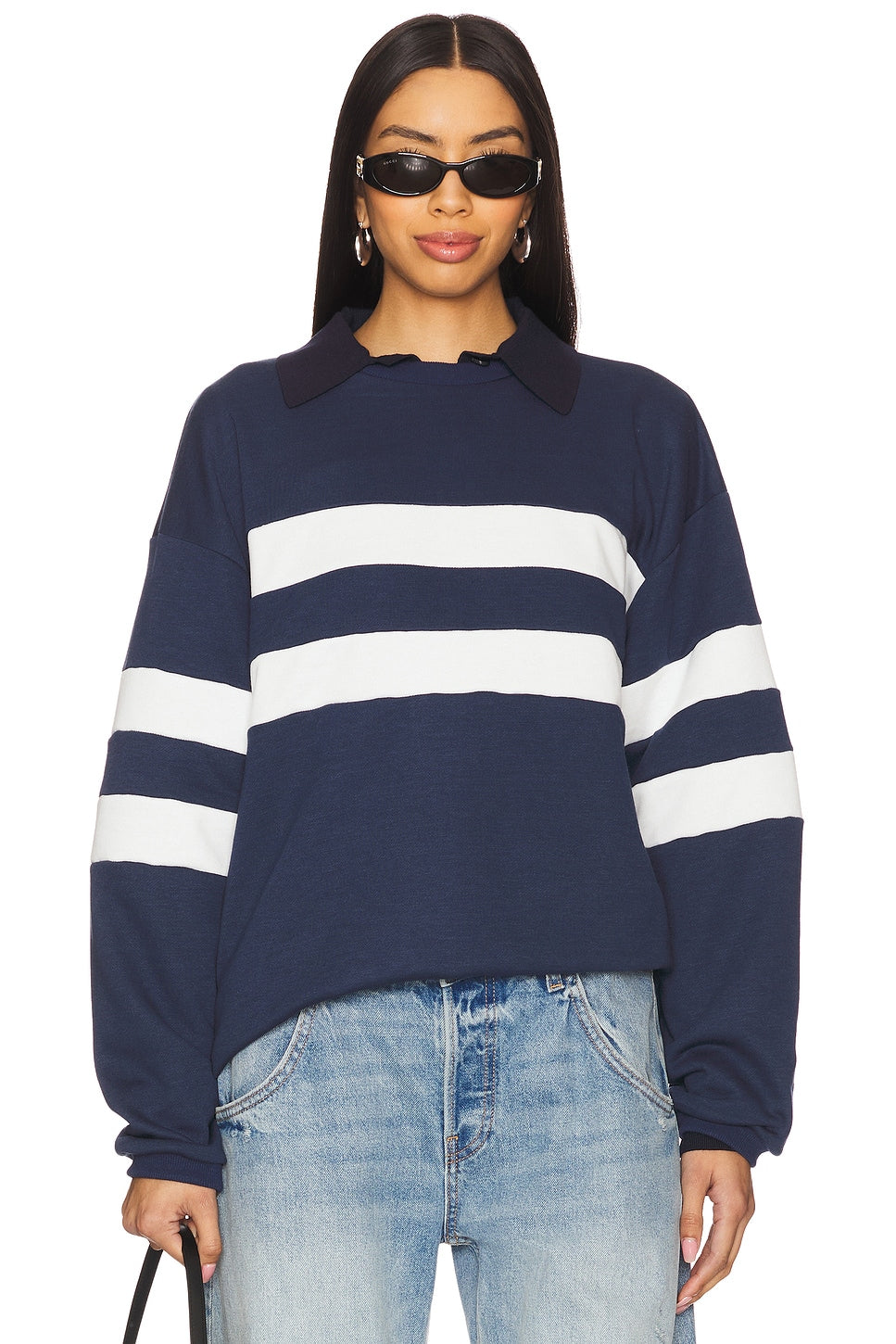 superdown Jordy Oversized Crewneck in Navy