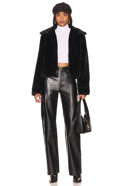 superdown Tianna Faux Fur Jacket in Black