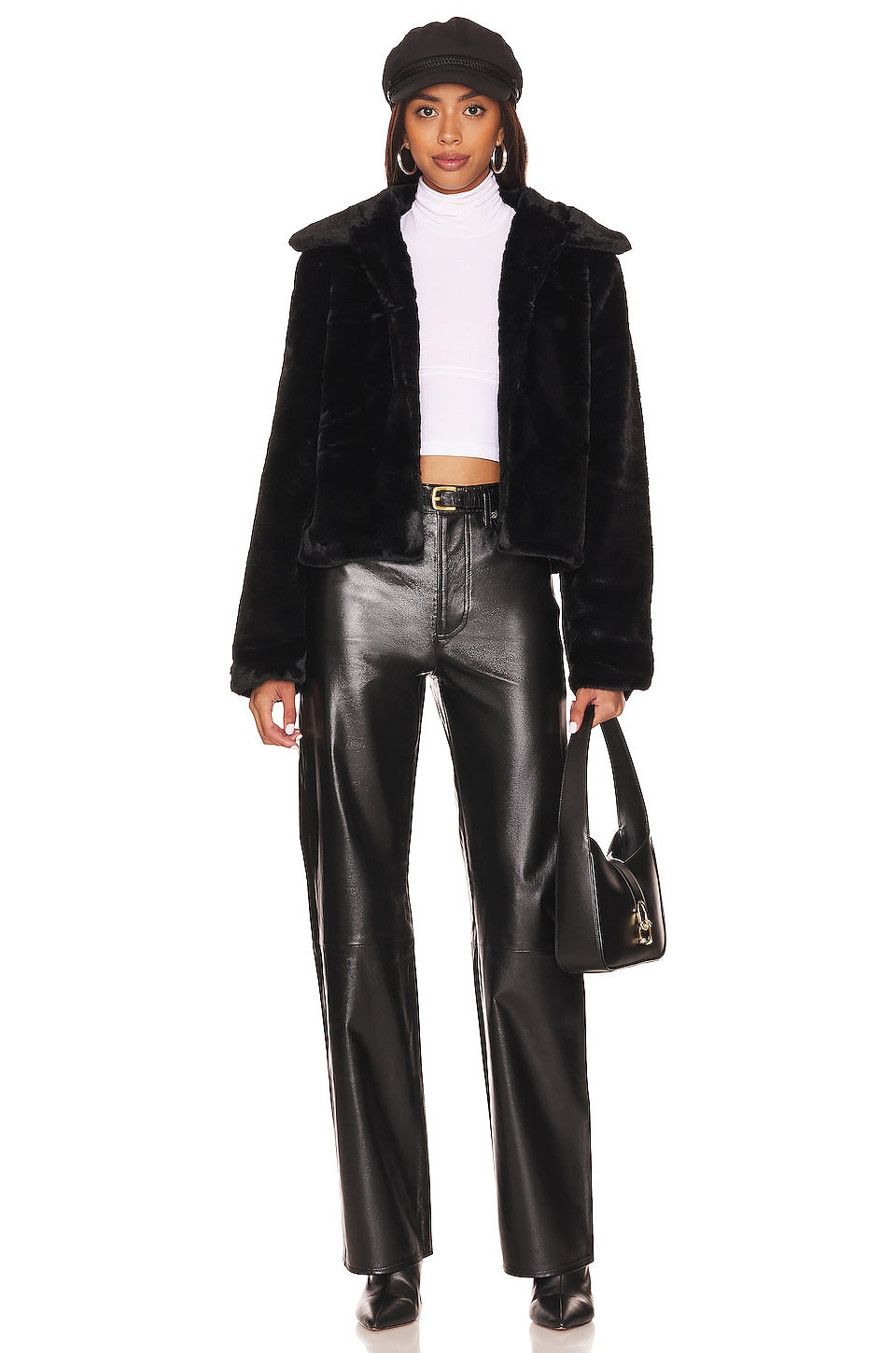 superdown Tianna Faux Fur Jacket in Black
