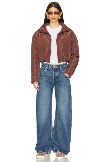 superdown Rania Cropped Jacket in Brown