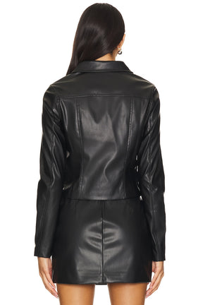 superdown Haydenn Faux Leather Jacket in Black