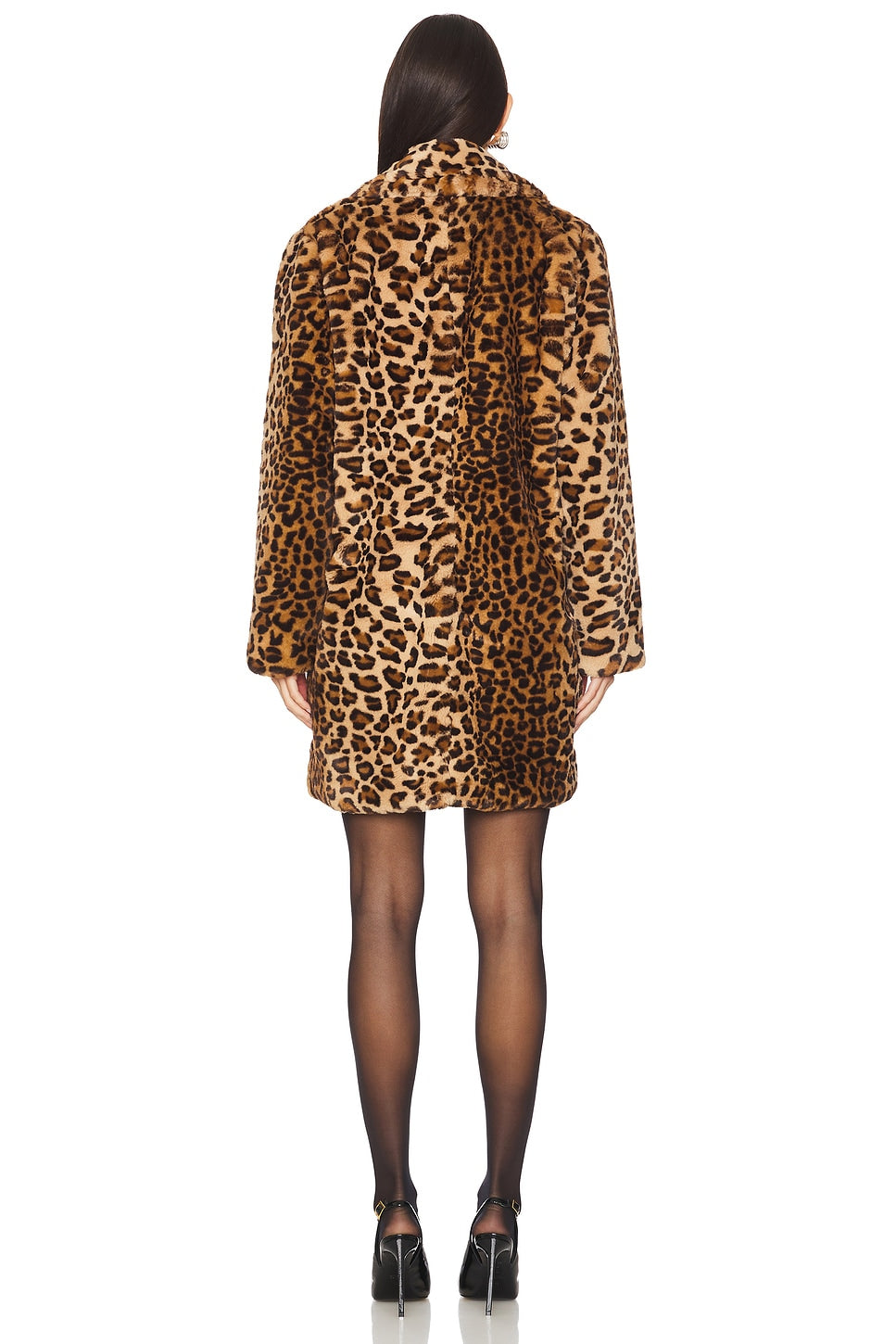 superdown Raina Faux Fur Coat in Brown Leopard