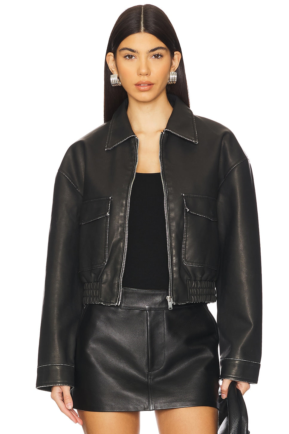 superdown Lolo Faux Leather Jacket in Black