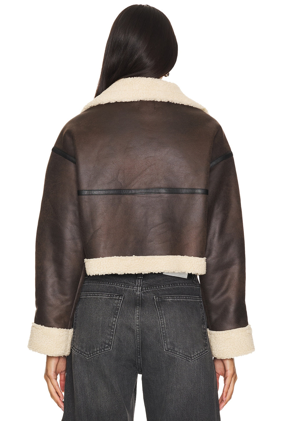 superdown Amelia Faux Leather Jacket in Brown