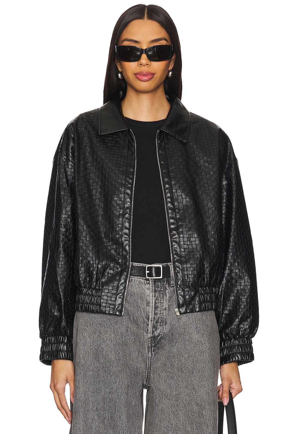 superdown Alia Faux Leather Jacket in Black
