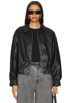 superdown Alia Faux Leather Jacket in Black