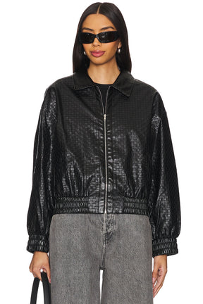 superdown Alia Faux Leather Jacket in Black