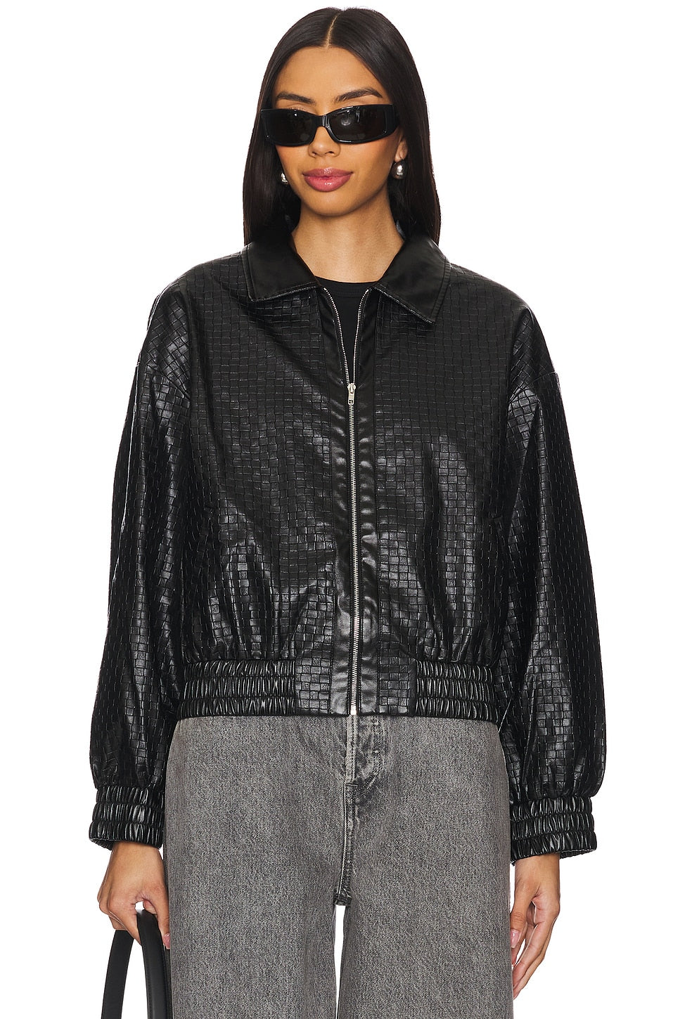 superdown Alia Faux Leather Jacket in Black