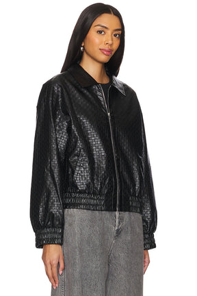 superdown Alia Faux Leather Jacket in Black