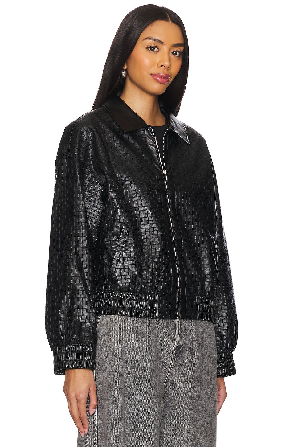 superdown Alia Faux Leather Jacket in Black
