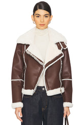 superdown Genna Zip Up Jacket in Brown