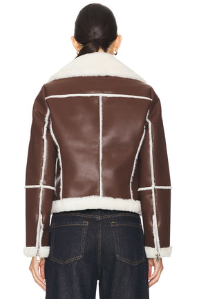 superdown Genna Zip Up Jacket in Brown