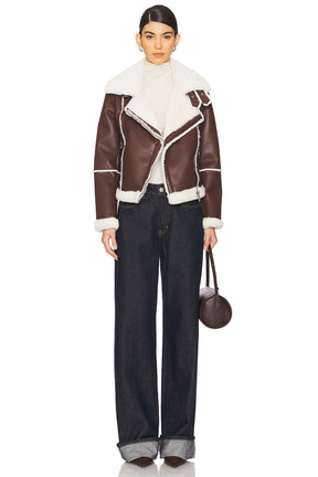 superdown Genna Zip Up Jacket in Brown