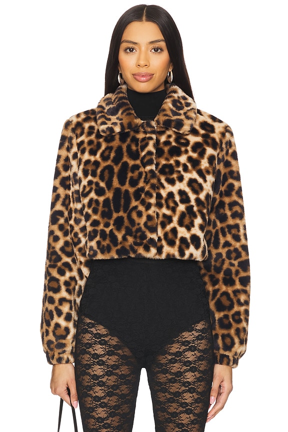 superdown Valdis Faux Fur Jacket in Brown