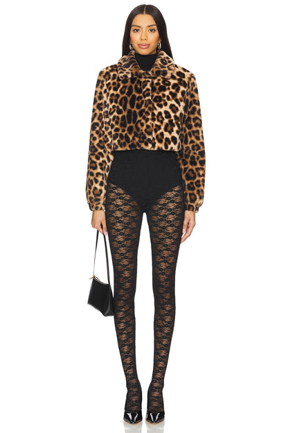 superdown Valdis Faux Fur Jacket in Brown