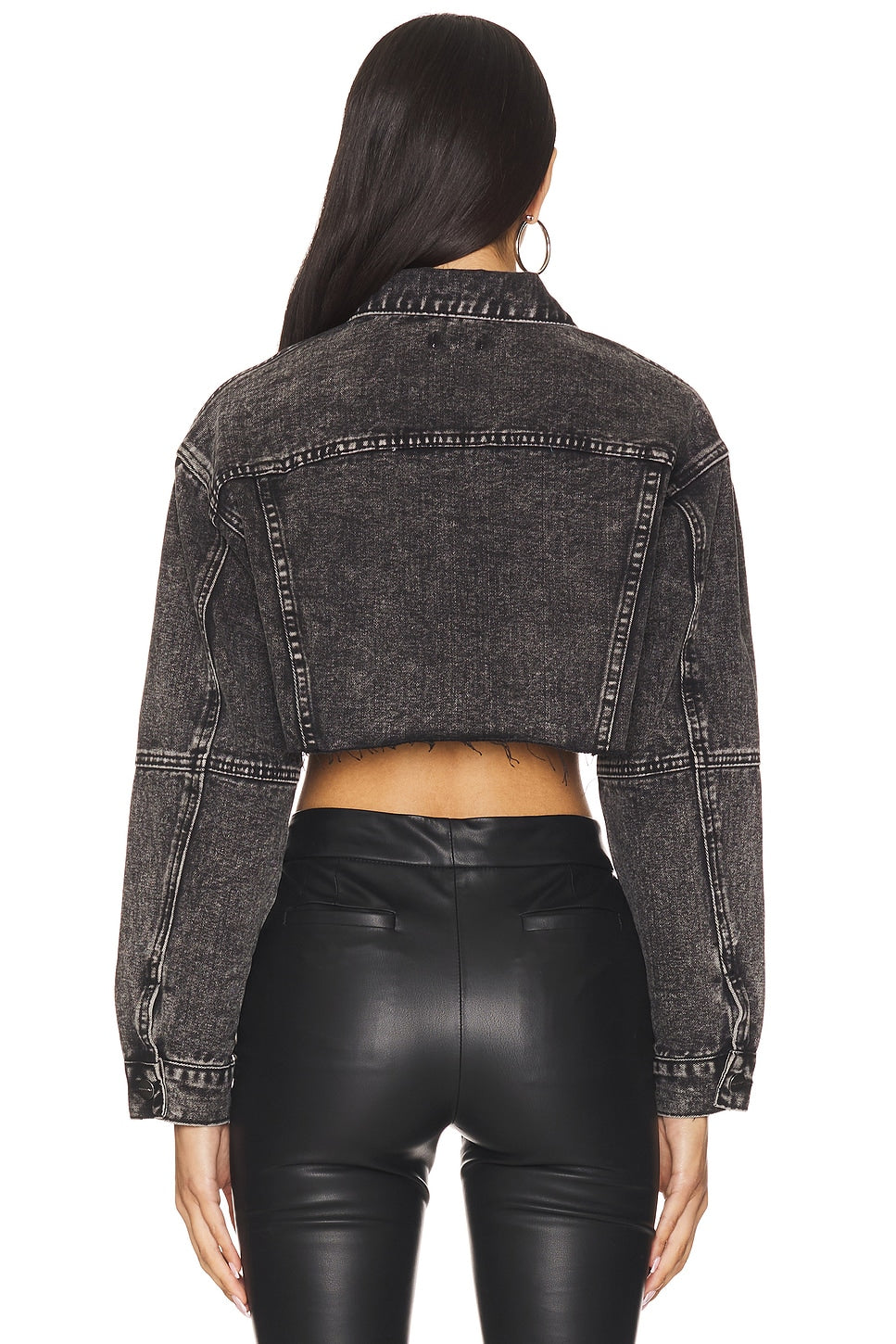 superdown Kathy Cut Off Jacket in Washed Black