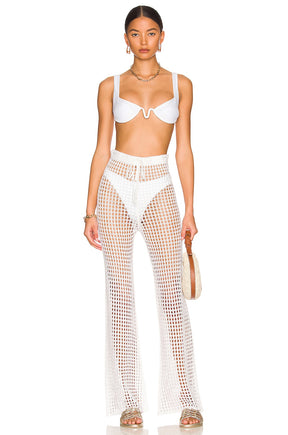 superdown Elektra Crochet Pant in White