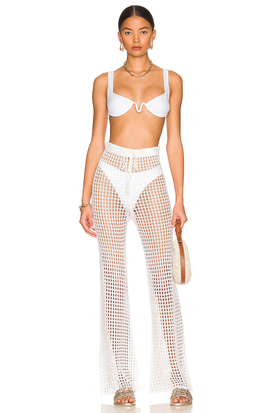 superdown Elektra Crochet Pant in White