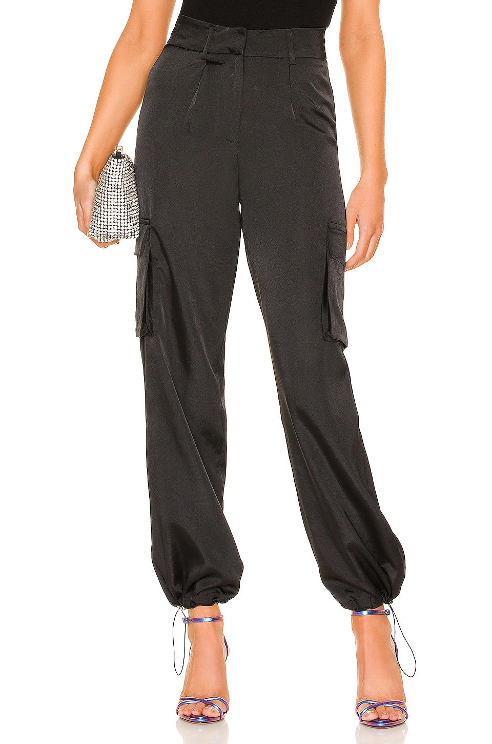 superdown Seleste Drawstring Jogger Pant in Black
