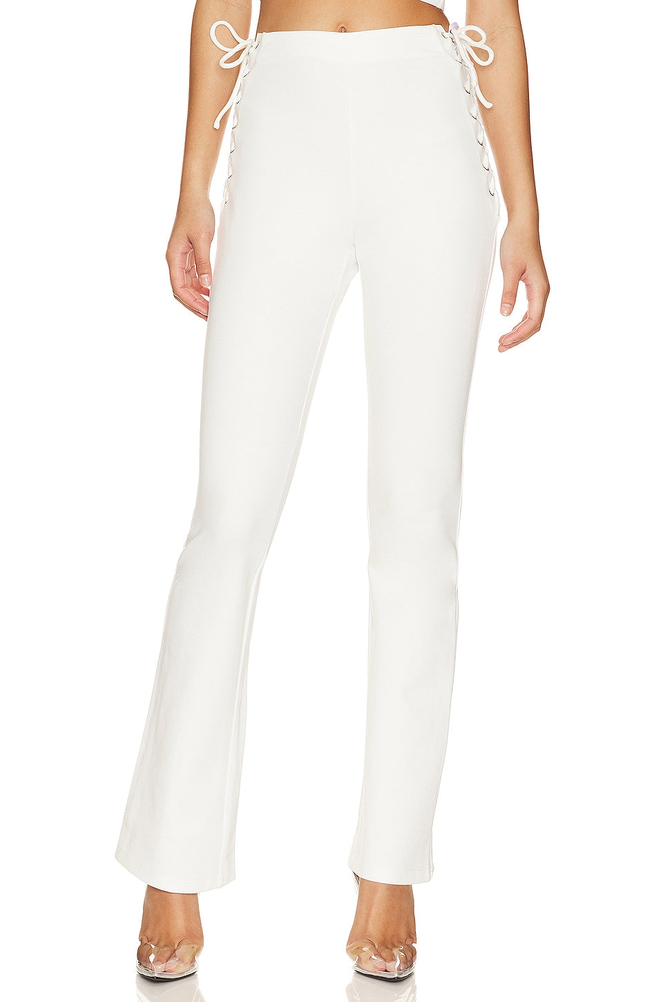 superdown Jeneh Lace Up Pants in Ivory