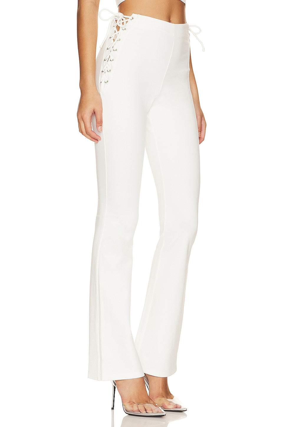 superdown Jeneh Lace Up Pants in Ivory