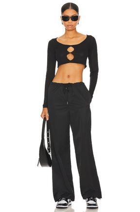 superdown Greta Parachute Pant in Black
