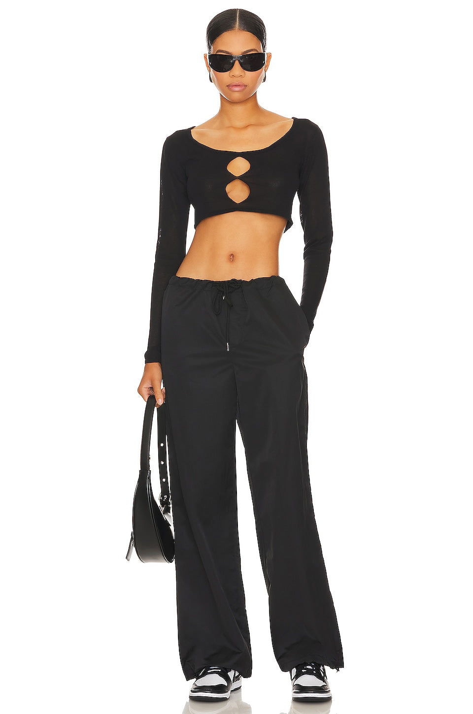 superdown Greta Parachute Pant in Black