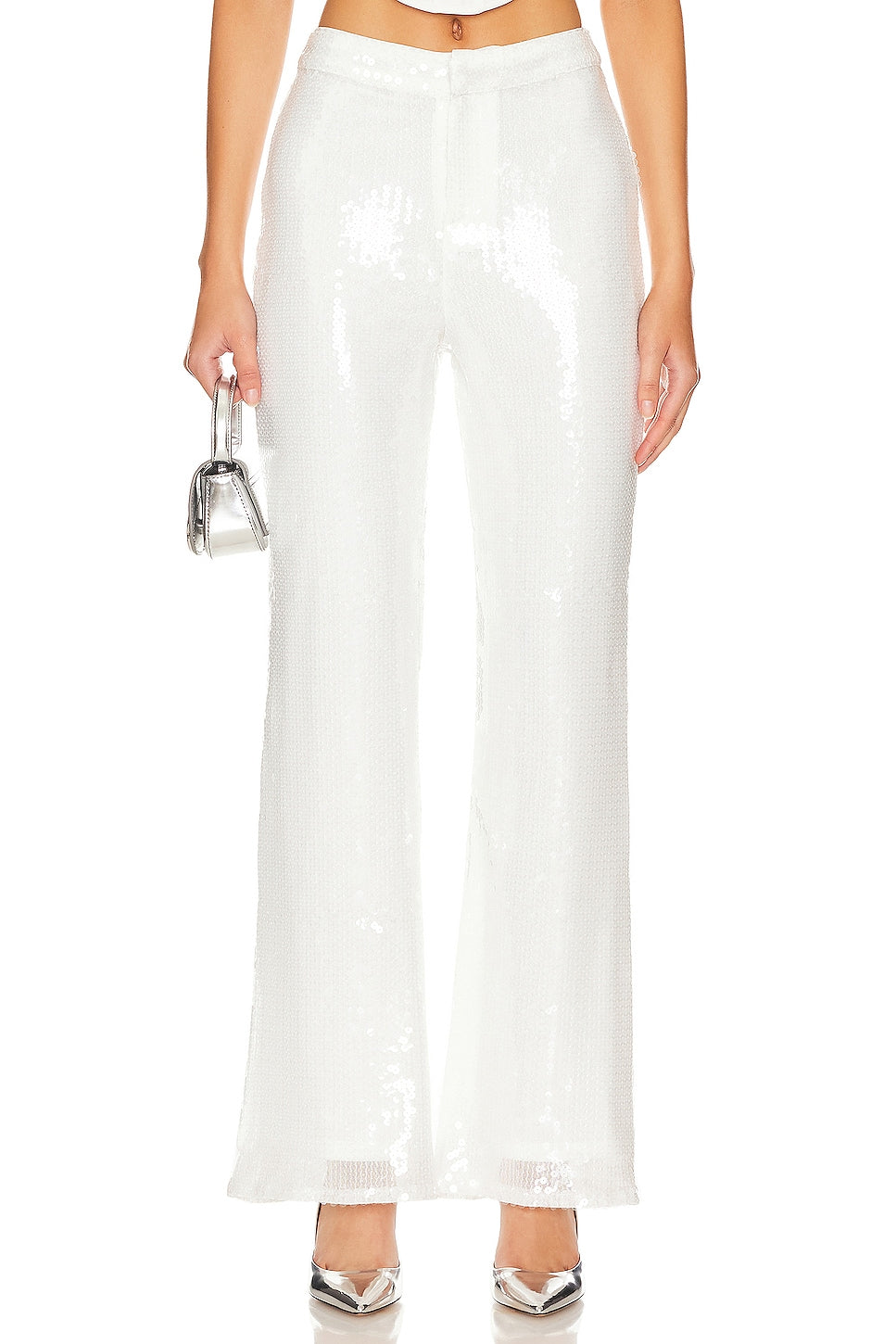 superdown Avia Pant in White Sequin