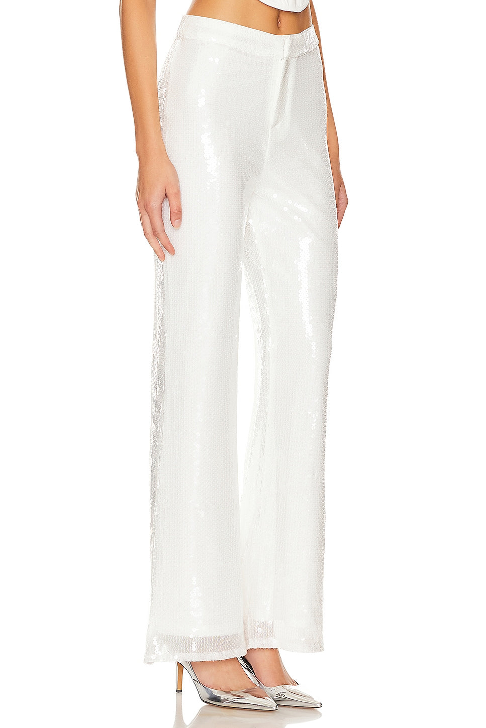 superdown Avia Pant in White Sequin