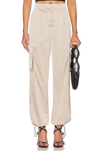 superdown Seleste Drawstring Jogger Pant in Taupe