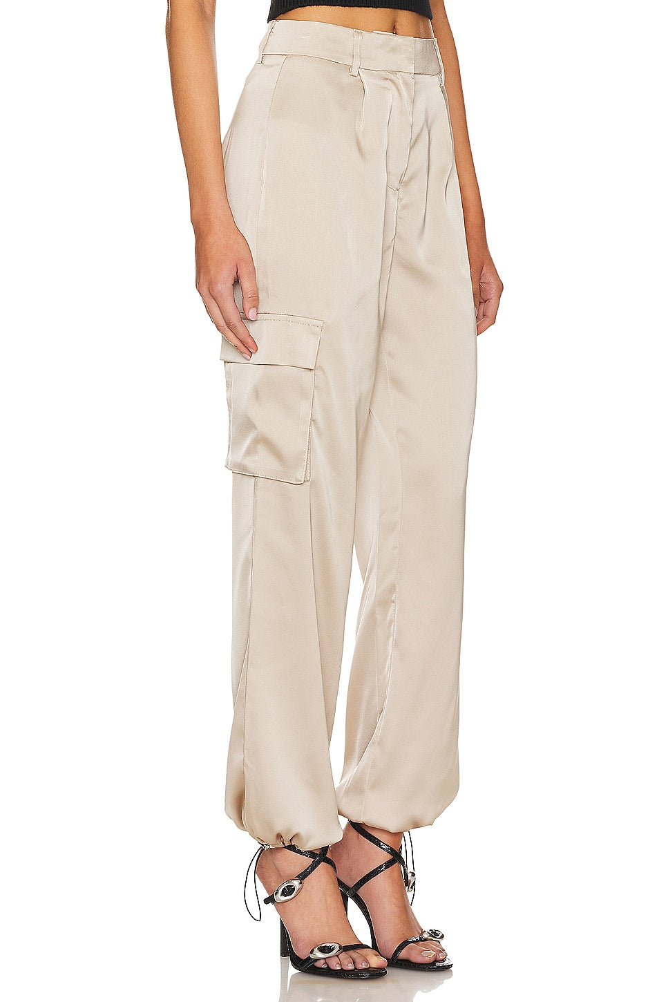 superdown Seleste Drawstring Jogger Pant in Taupe