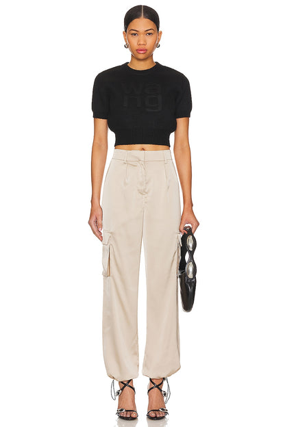 superdown Seleste Drawstring Jogger Pant in Taupe