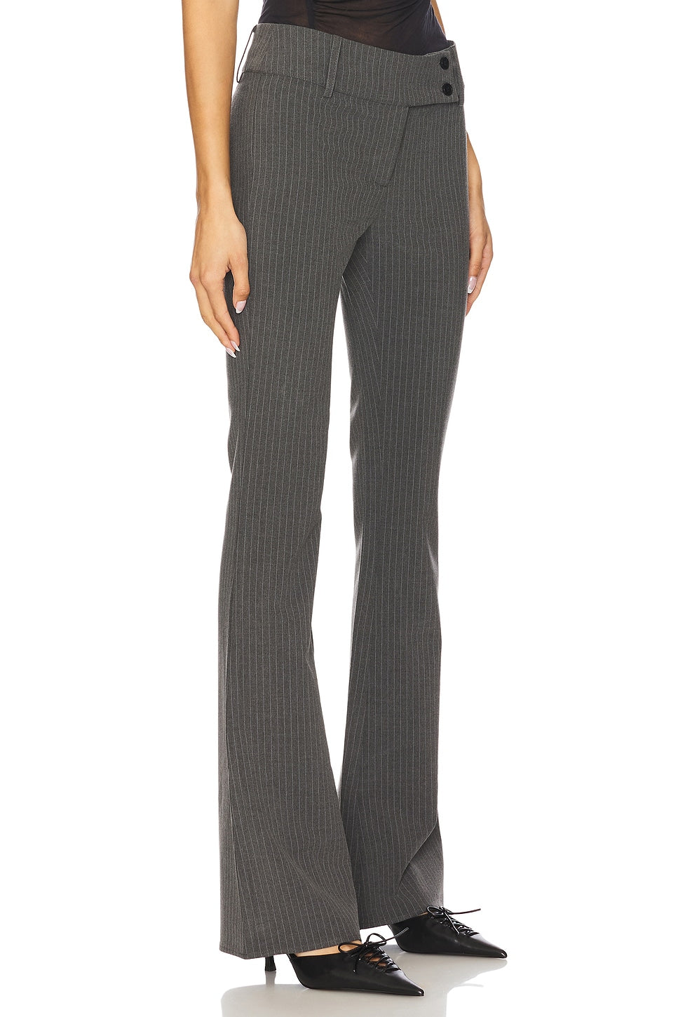 superdown Emerson Pant in Grey Pinstripe